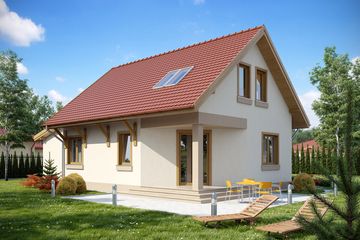  Projekt domu Sikorka z garażem 1-st. [A] (WRF1132) - projekt domu parterowego z poddaszem - Zdjęcie 2