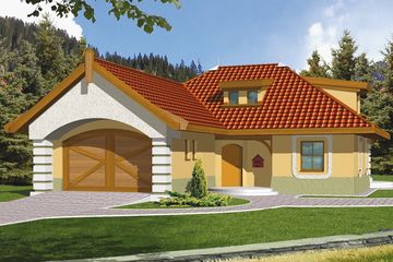 Projekt domu Bilbo A 2 garaże (WRD1077) - projekt domu parterowego z poddaszem - Zdjęcie 2