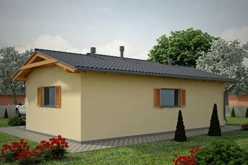 Projekt garażu G70 - Budynek garażowo - gospodarczy - parterowy dom o powierzchni 52,30 m², dach dwuspadowy - ujęcie 2