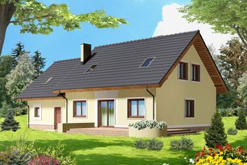  Projekt domu Bianka II (WOE1044) - projekt domu parterowego z poddaszem - Zdjęcie 2