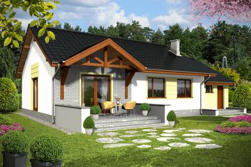  Projekt domu Bastek z garażem 1-st. [A] (WRF1516) - projekt domu parterowego - Zdjęcie 2