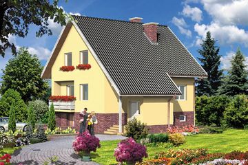  Projekt domu WB-3300 (KRA1284) - projekt domu parterowego z poddaszem - Zdjęcie 2