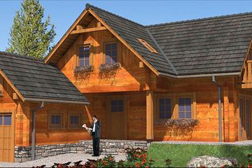  Projekt domu L-77 Dom grzybowa z bali (BBD1112) - projekt domu parterowego z poddaszem - Zdjęcie 2