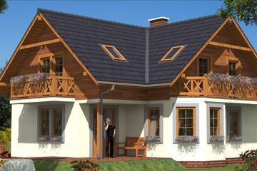  Projekt domu L-41 Dom szkieletowy (BBD1120) - projekt domu parterowego z poddaszem - Zdjęcie 2