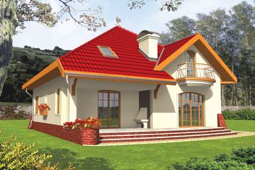  Projekt domu Rozyna G1 (WRC1327) - projekt domu parterowego z poddaszem - Zdjęcie 2