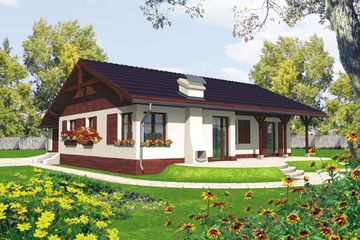 Projekt domu Romina G1 - parterowy dom o powierzchni 116,46 m², dach dwuspadowy - ujęcie 2