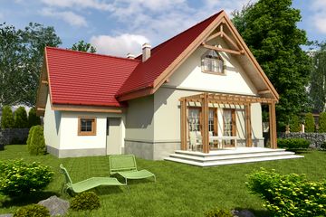  Projekt domu Lolek II z garażem 1-st. [A] (WRF1348) - projekt domu parterowego - Zdjęcie 2