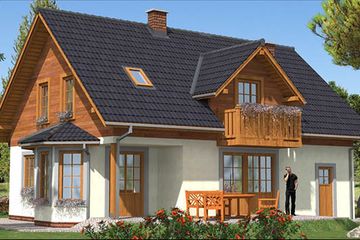  Projekt domu L-86 Dom szkieletowy (BBD1127) - projekt domu parterowego z poddaszem - Zdjęcie 2