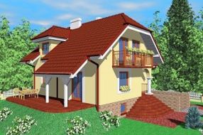  Projekt domu GIS (SLB1134) - projekt domu parterowego z poddaszem - Zdjęcie 2