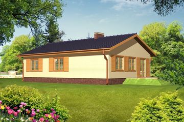  Projekt domu Bożena drewniany (WAN1016) - projekt domu parterowego - Zdjęcie 2