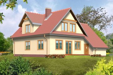  Projekt domu 169 DL drewniany (WAN1018) - projekt domu parterowego z poddaszem - Zdjęcie 2