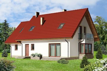  Projekt domu Izolda II (WOE1039) - projekt domu parterowego z poddaszem - Zdjęcie 2