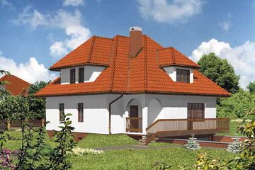  Projekt domu WB-3344 (KRA1076) - projekt domu parterowego z poddaszem - Zdjęcie 2