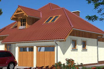 Projekt domu A-107 Dom szkieletowy (BBD1155) - projekt domu parterowego z poddaszem - Zdjęcie 2