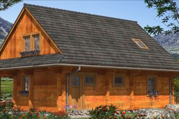  Projekt domu A-100 Dom z bali (BBD1161) - projekt domu parterowego z poddaszem - Zdjęcie 2