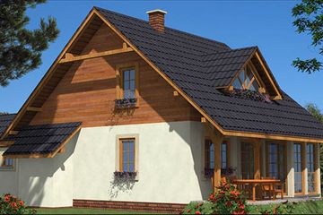  Projekt domu A-101 Dom szkieletowy (BBD1162) - projekt domu parterowego z poddaszem - Zdjęcie 2