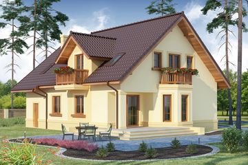  Projekt domu Alfeusz (WRW1177) - projekt domu parterowego z poddaszem - Zdjęcie 2