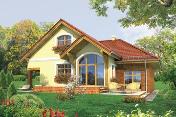  Projekt domu Ksenia G1 (WRC2335) - projekt domu parterowego z poddaszem - Zdjęcie 2