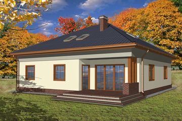  Projekt domu Ludwik z garażem 1-st. [A] (WRF1027) - projekt domu parterowego z poddaszem - Zdjęcie 2