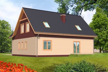  Projekt domu Anastazja drewniany (WAN1034) - projekt domu parterowego z poddaszem - Zdjęcie 2