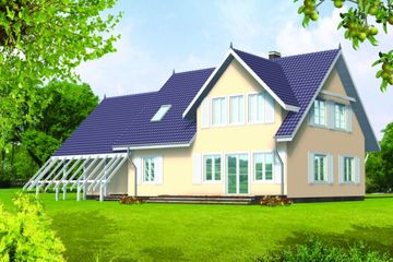  Projekt domu Paulina drewniany (WAN1035) - projekt domu parterowego z poddaszem - Zdjęcie 2