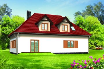  Projekt domu Aneta drewniany (WAN1037) - projekt domu parterowego z poddaszem - Zdjęcie 2