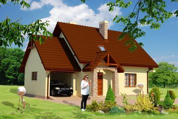  Projekt domu Zielony Raj 58 (KRN1008) - projekt domu parterowego z poddaszem - Zdjęcie 2