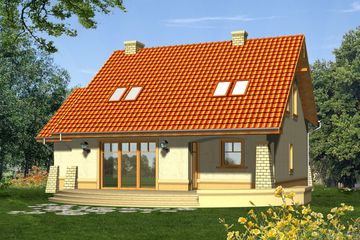  Projekt domu Laguna z garażem 1 stanowiskowym (WRN1114) - projekt domu parterowego z poddaszem - Zdjęcie 2