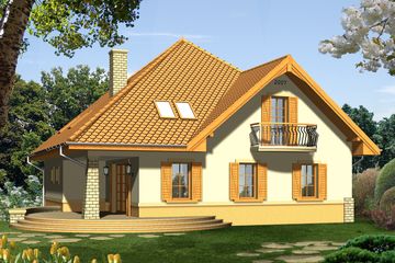  Projekt domu Monaco 2 (WRN1115) - projekt domu parterowego z poddaszem - Zdjęcie 2