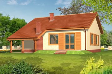  Projekt domu 86 drewniany (WAN1025) - projekt domu parterowego - Zdjęcie 2