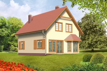  Projekt domu Zuzanna drewniany (WAN1031) - projekt domu parterowego z poddaszem - Zdjęcie 2