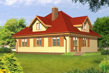  Projekt domu Irena drewniany (WAN1032) - projekt domu parterowego z poddaszem - Zdjęcie 2