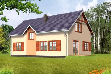  Projekt domu Katarzyna drewniany (WAN1033) - projekt domu parterowego z poddaszem - Zdjęcie 2