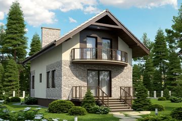  Projekt domu Lugano (KRH1315) - projekt domu parterowego z poddaszem - Zdjęcie 2