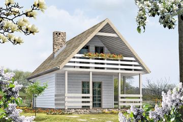  Projekt domu letniskowego Poziomka bal (BSA1642) - projekt domu letniskowego parterowego z poddaszem - Zdjęcie 2