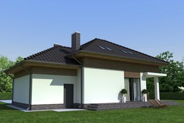  Projekt domu AH 053 (GDC1010) - projekt domu parterowego z poddaszem - Zdjęcie 2