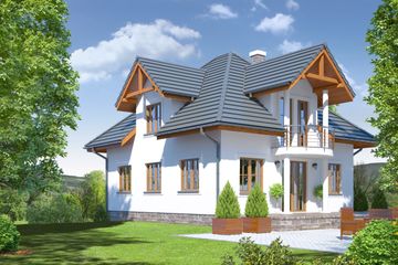  Projekt domu Borków mały 19 (KRP1449) - projekt domu parterowego z poddaszem - Zdjęcie 2