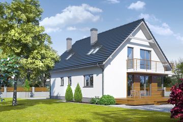  Projekt domu Biskupice 13 (KRP1454) - projekt domu parterowego z poddaszem - Zdjęcie 2