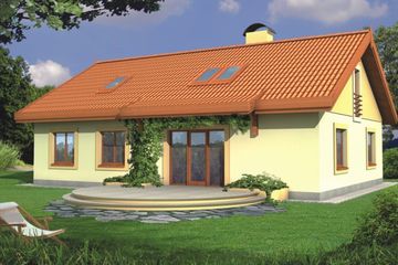  Projekt domu Sielanka 2a0g-p (WRD1999) - projekt domu parterowego z poddaszem - Zdjęcie 2