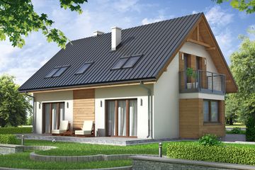  Projekt domu w Alabamie 3 (KRN1047) - projekt domu parterowego z poddaszem - Zdjęcie 2