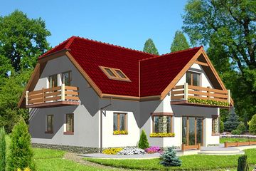  Projekt domu HG-C4 (KRM1001) - projekt domu parterowego z poddaszem - Zdjęcie 2