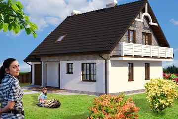  Projekt domu Różany Stok 59 (KRN1009) - projekt domu parterowego z poddaszem - Zdjęcie 2