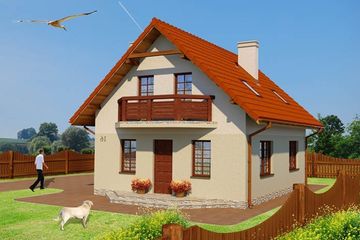  Projekt domu Zagajnik fiołków 62 (KRN1011) - projekt domu parterowego z poddaszem - Zdjęcie 2