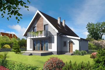 Projekt domu Malmo II LMP236a - parterowy z poddaszem dom o powierzchni 124,31 m², dach dwuspadowy - ujęcie 2