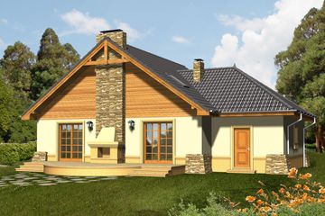  Projekt domu Babilon z garażem 1 stanowiskowym (WRN1129) - projekt domu parterowego z poddaszem - Zdjęcie 2