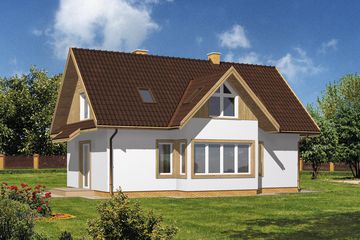  Projekt domu WB-3993 (KRA3518) - projekt domu parterowego z poddaszem - Zdjęcie 2