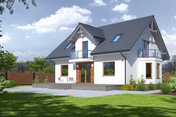  Projekt domu Miechów e3 (KRP1501) - projekt domu parterowego z poddaszem - Zdjęcie 2