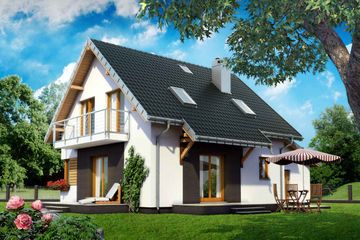  Projekt domu Malina Bobo (1387) (KRD2529) - projekt domu parterowego z poddaszem - Zdjęcie 2