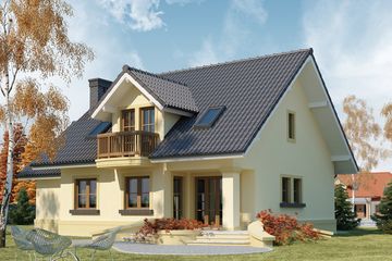  Projekt domu Rozeta (WRW1005) - projekt domu parterowego z poddaszem - Zdjęcie 2