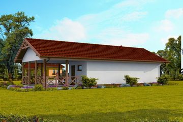  Projekt garażu G246 garaż dwustanowiskowy z tarasem (SLN1485) - projekt garażu parterowego - Zdjęcie 2